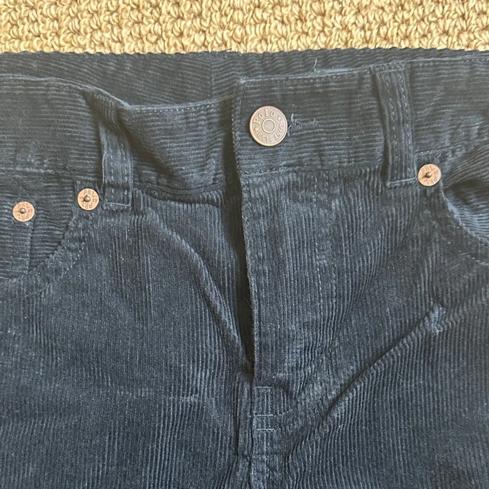 Polo Ralph Lauren Boys Corduroy Pants Size 14 Dark Blue Fall Winter Straight Leg